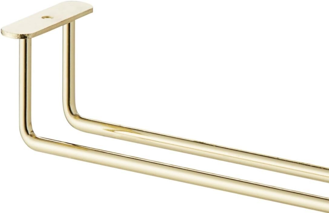 Soro Essentials Set of 2 Brass Plated 10" Glass Hangers, Rust Resistant