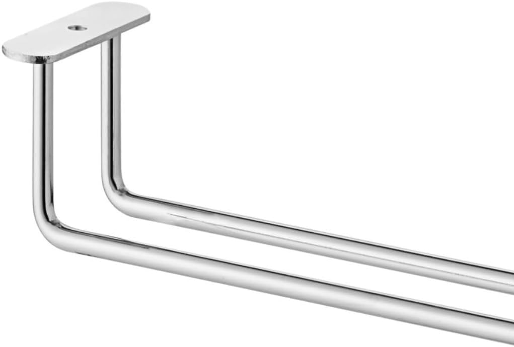 Soro Essentials- 16" Glass Hanging Stemware Rack Chrome Plated Set of 2- Wine Glass Hangers Under Shelf Cabinet Wire Wine Holder Storage Hanger for Cabinet Kitchen Bar or Home