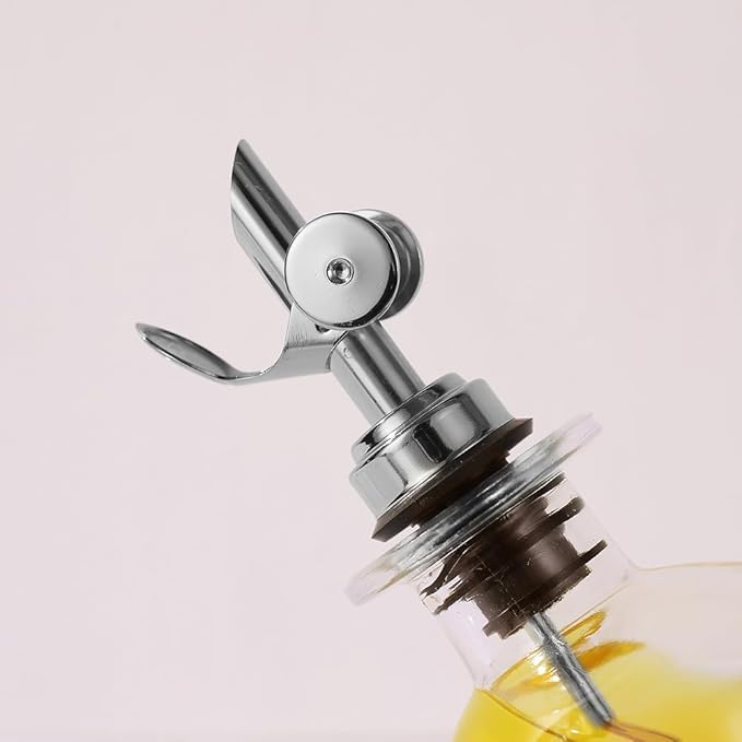 Molimoli Olive Oil Dispenser Bottle for Kitchen, Oil Dispenser w. Weighted Pourer, Glass Bottle Dispenser for Kitchen, Olive Oil Cruet, Glass Olive Oil Bottle | 350ml, Set of 4