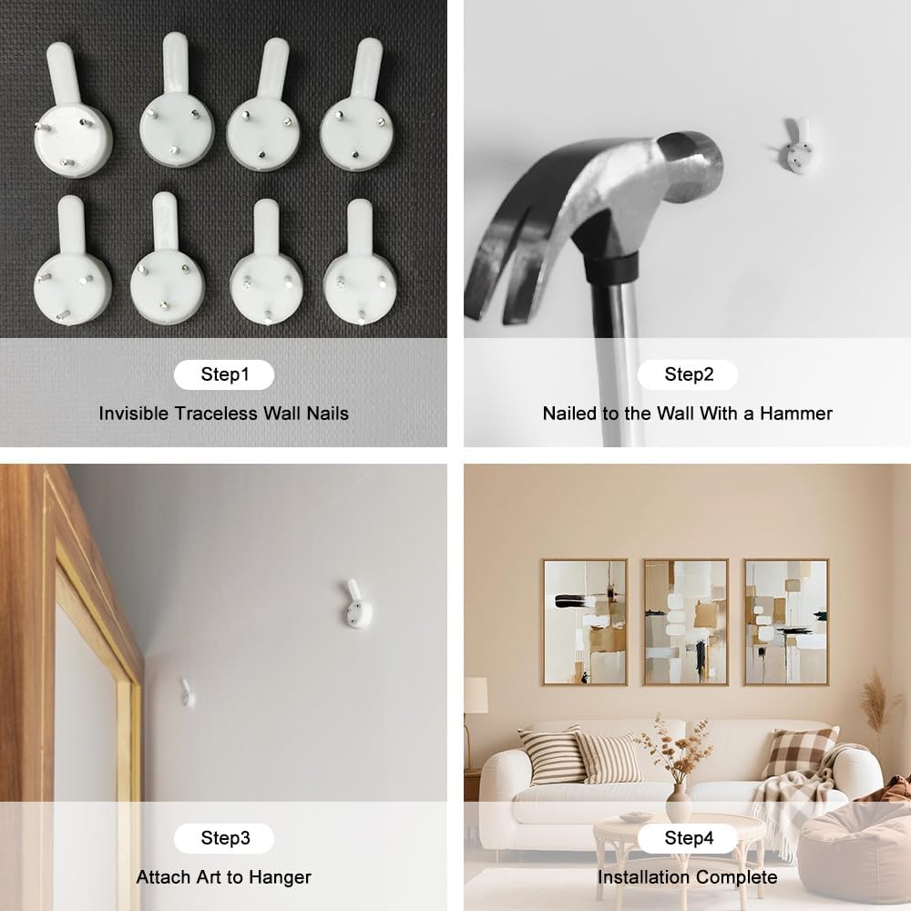 Celestdeco Large Abstract Beige Framed Canvas Wall Art Set, Neutral Textures Wall Decor, Warm Minimalist Shapes Wall Painting, Modern Neutral Art Prints for Living Room, Bedroom, Office - 24"X36"X3