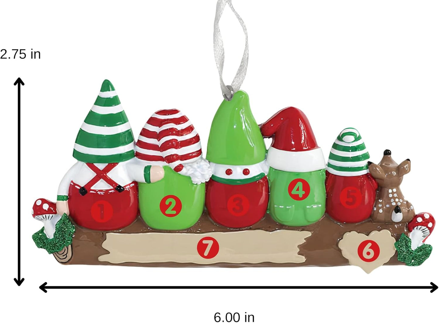 2025 Family Christmas Ornament β Personalized Ornament for Families β Custom Gnome Family Ornament β Holiday Tree Decoration Keepsake Gift (Family 5)