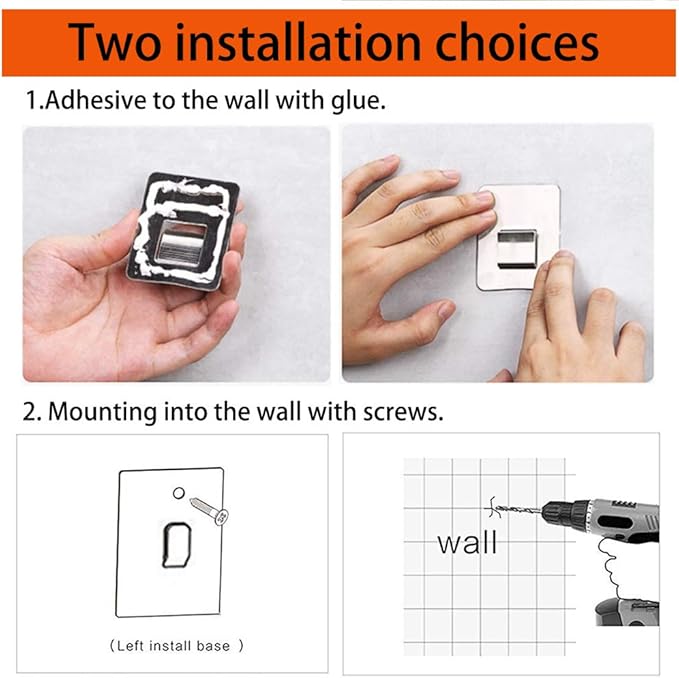 SUS304 Stainless steel Wall Mount Spice Rack Storage Basket - Seasoning Container, Kitchen Spice Organizer -Kitchen Seasoning Hanging Rack - Bathroom Shelf (Silver)