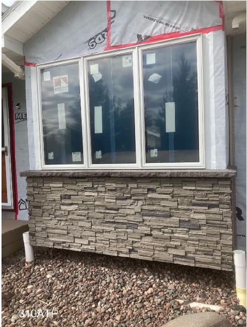 OTECKO 6-Pack Faux Stone Wall Panel 48 in x 13 in x 2 in Stacked Stone High Density Polyurethane Wall Siding Panels 24 sq ft, Easy Install, Interior/Exterior Arizona Trail (Light Gray)