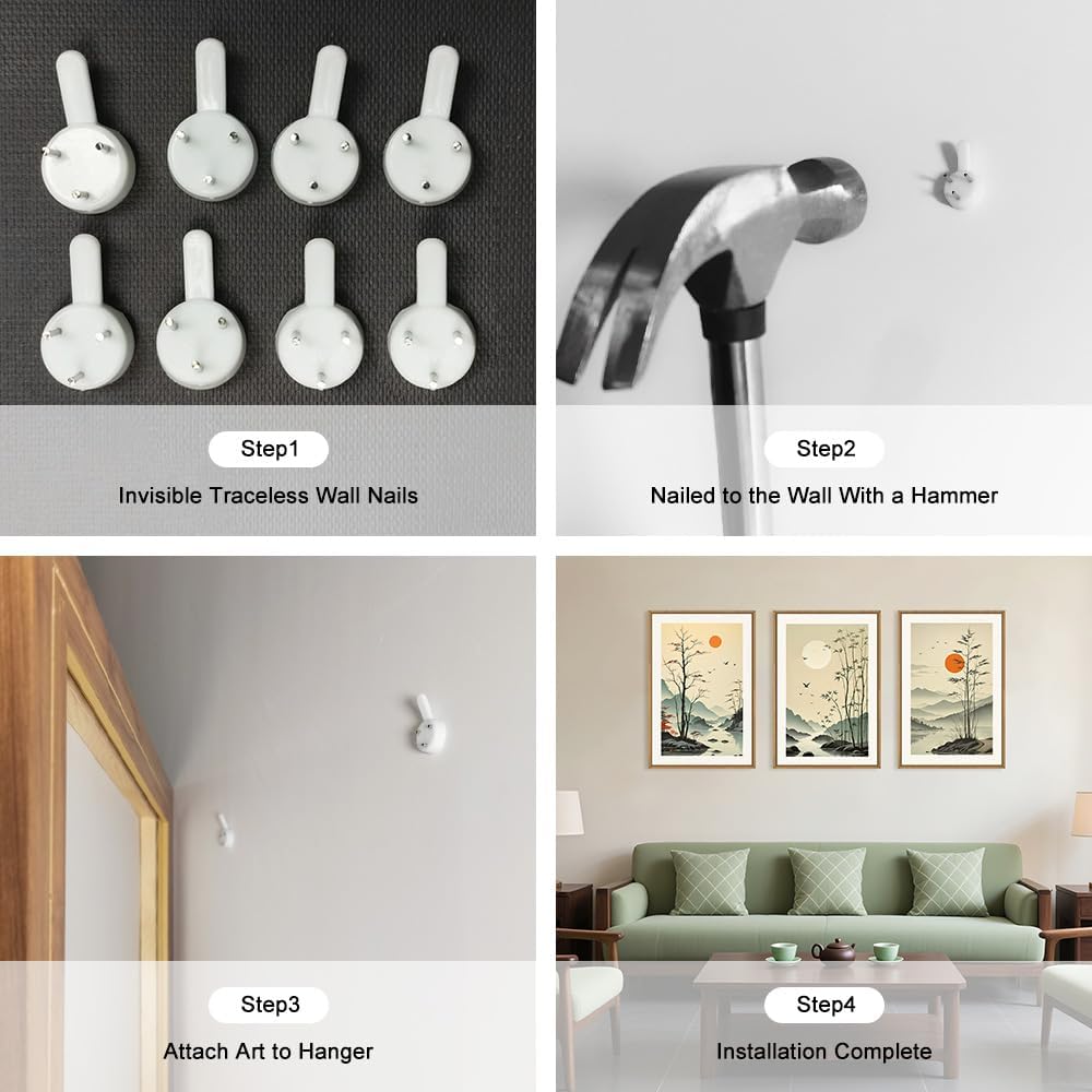 Celestdeco Chinoiserie Bamboo Forest Framed Canvas Wall Art Set, Nature Tree Lakes Wall Decor, Minimalist Zen Landscape Wall Painting, Watercolor Art Prints for Living Room, Bedroom, Office 24"X36"X3