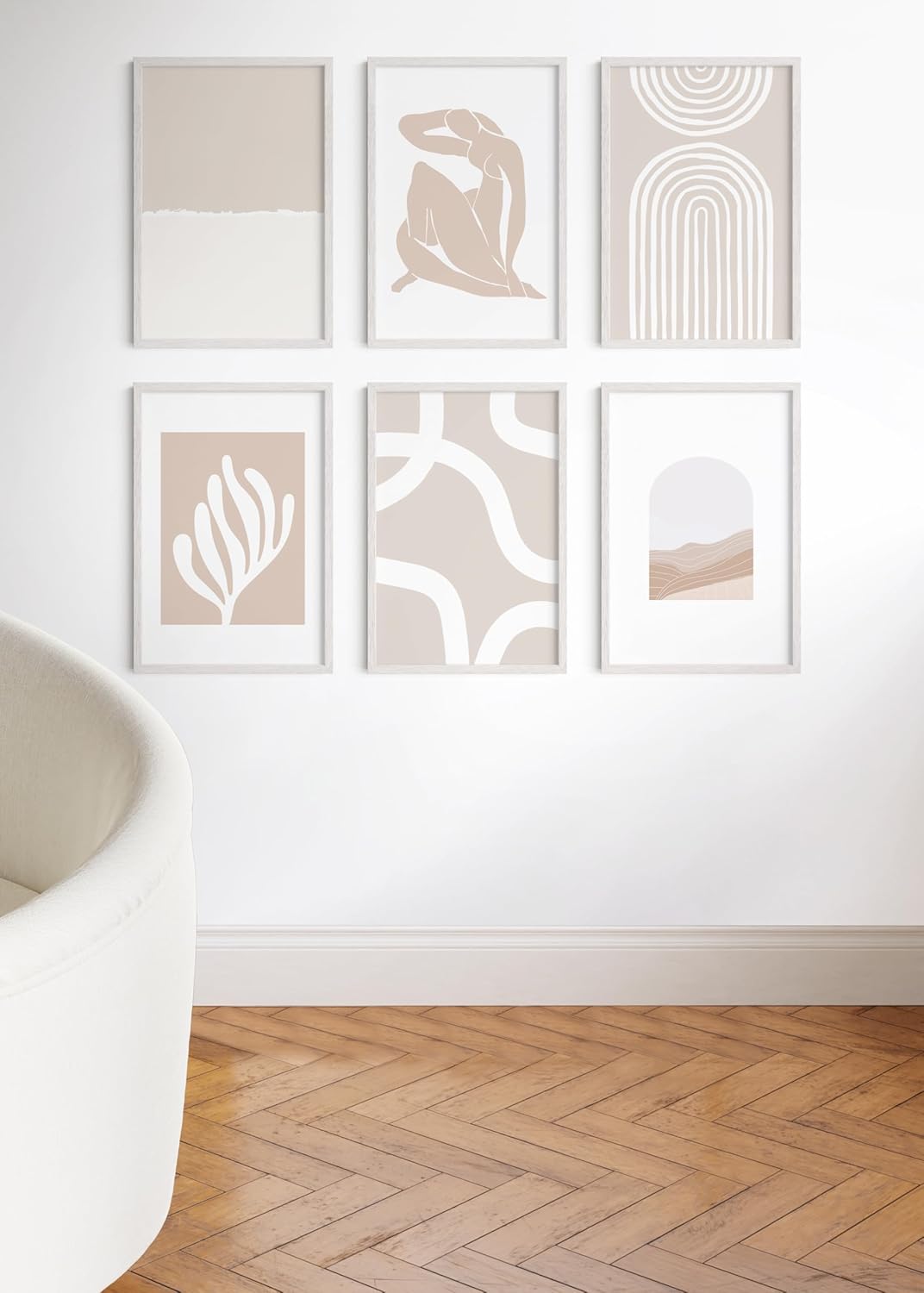 Haus and Hues 20x30 White Oak Wood Picture Frames Set of 25 - Premium Bulk Picture Frames 20x30 Bundle - Elegant Gallery Wall Frame Set for Posters, Art Display - Ideal for Wall Decor in Home & Office