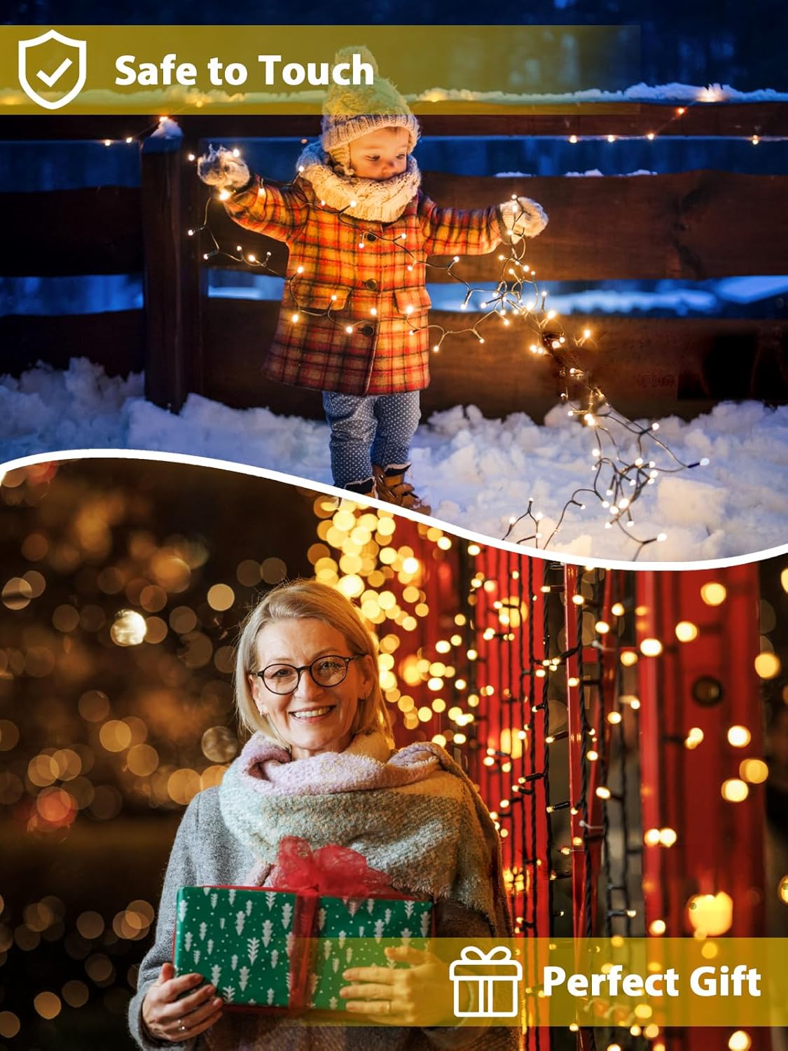 6 Pack 600 LED Solar String Lights for Outside, Solar Christmas Lights Outdoor with 8 Lighting Modes, Waterproof Green Wire Solar Powered Tree Light for Xmas Party Yard Garden Decorations (Warm White)