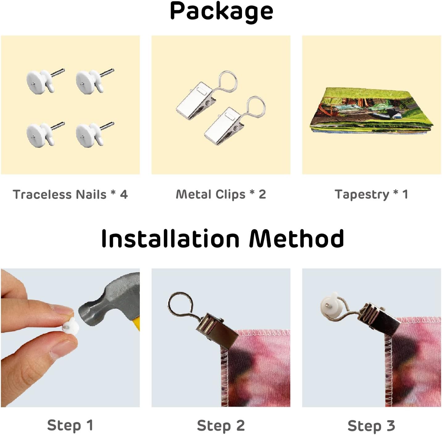 Loccor 5x4ft Tie Dye Tapestry Red Yellow Orange Blue Swirl Vortex Psychedelic Abstract Tapestry Bedroom Living Room College Hippie Bohemian Wall Hanging (Pattern Painted on Polyester Fabric)