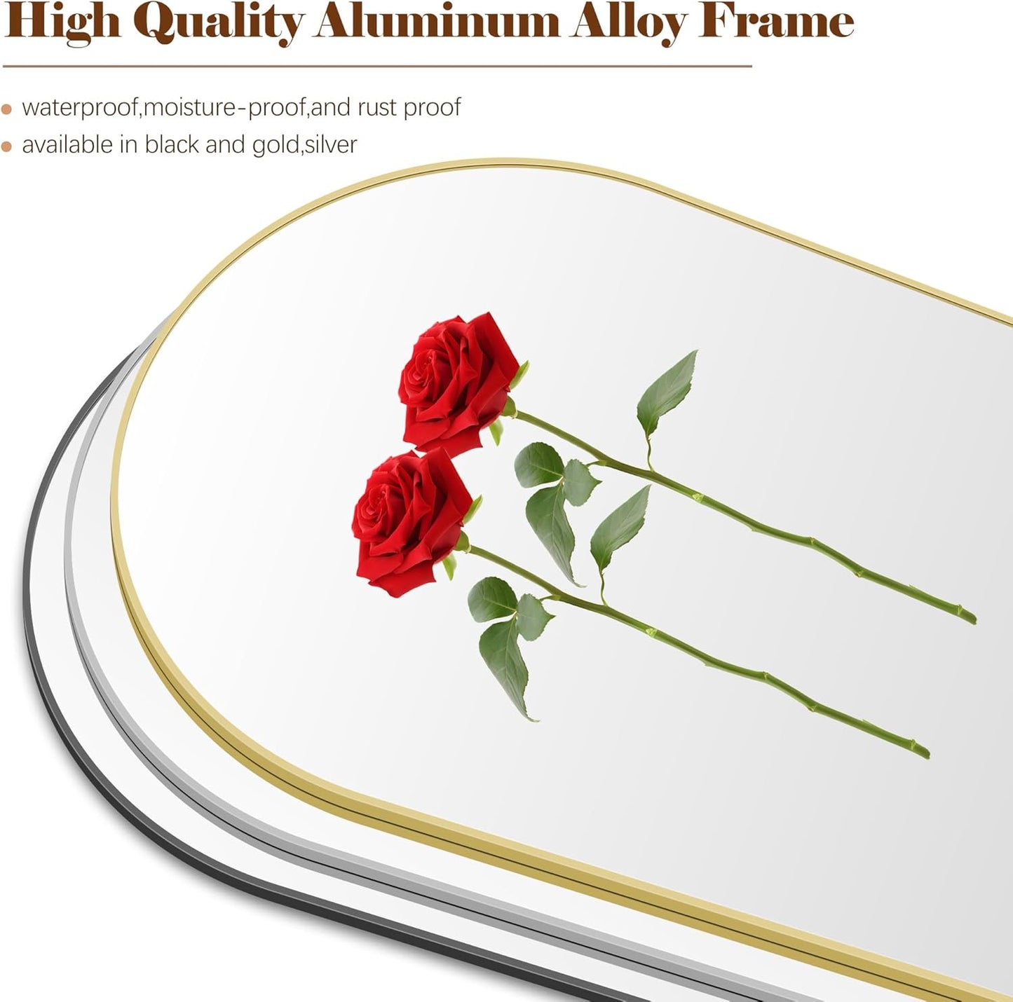 Arched Bathroom Mirror, 30"x40" Gold Arched Mirror for Bathroom, Wall Mounted Mirror, Gold Vanity Wall Mirror w/Metal Frame for Bedroom, Entryway, Living Room, Vertically Hanging or Leaning Against