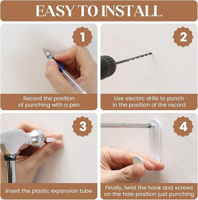 Hanging Fruit Baskets for Kitchen - 3 Pack Boho Wall Hanging Basket with 6 Pcs Strong Hooks, Handwoven Onion Storage Teardrop Home Onion Basket for Fruits Vegetable Potato Kitchen Storage (White)