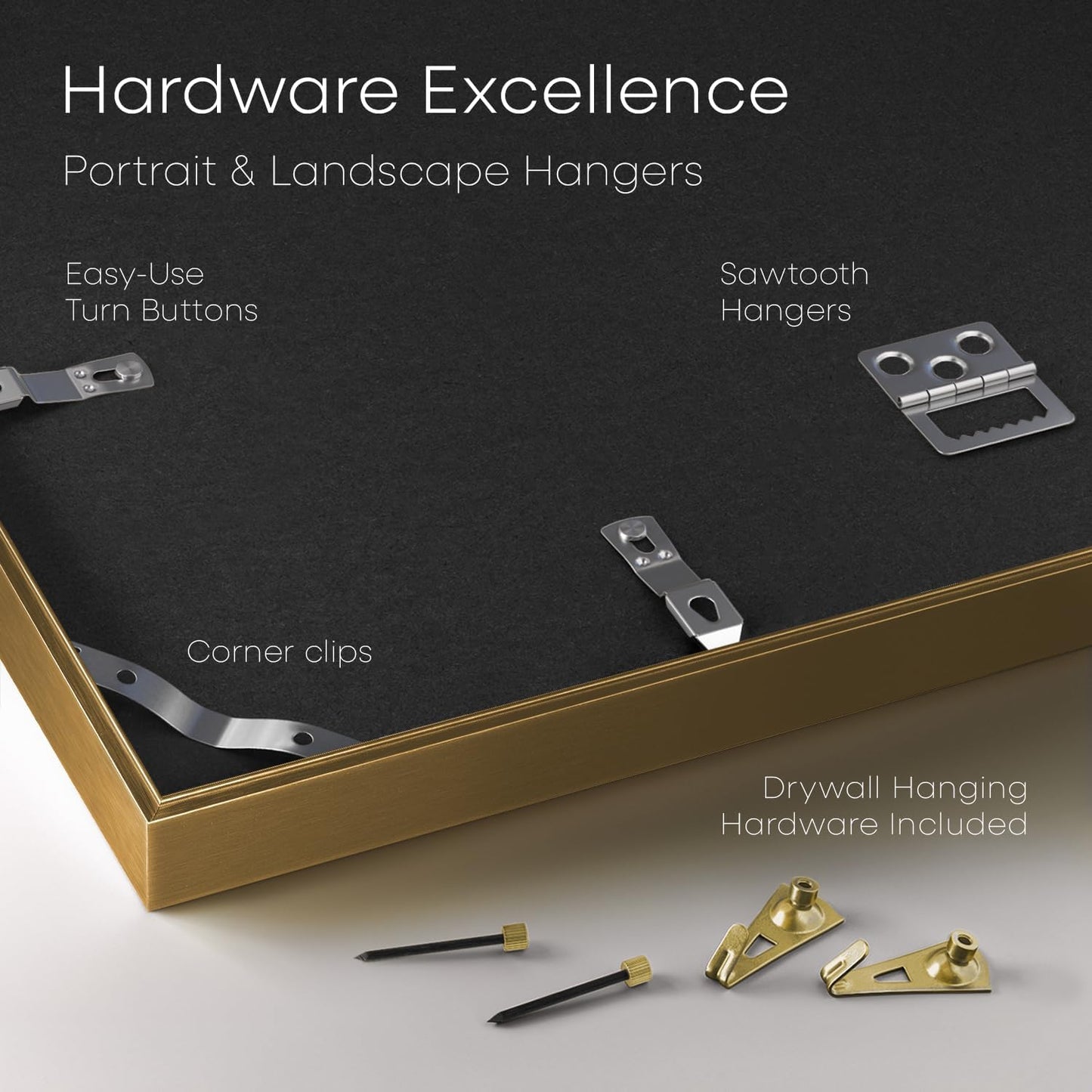 Homeforia 11x14 Bronze Picture Frame, High End Metal 11x14 Brass Frame with Mat 8x10, 11 x 14 Poster Frames Matted to 8 x 10 inch Photo, 11 by 14 Bronze Thin Frames, Tempered Glass, Wall Kit, Set of 1