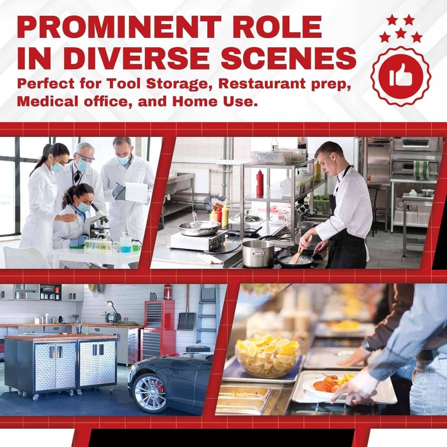 DuraSteel Food Prep Stainless Steel Table - 30 x 18 Inch Commercial Metal Workbench with Adjustable Under Shelf - NSF Certified - for Restaurant, Warehouse, Home, Kitchen, Garage