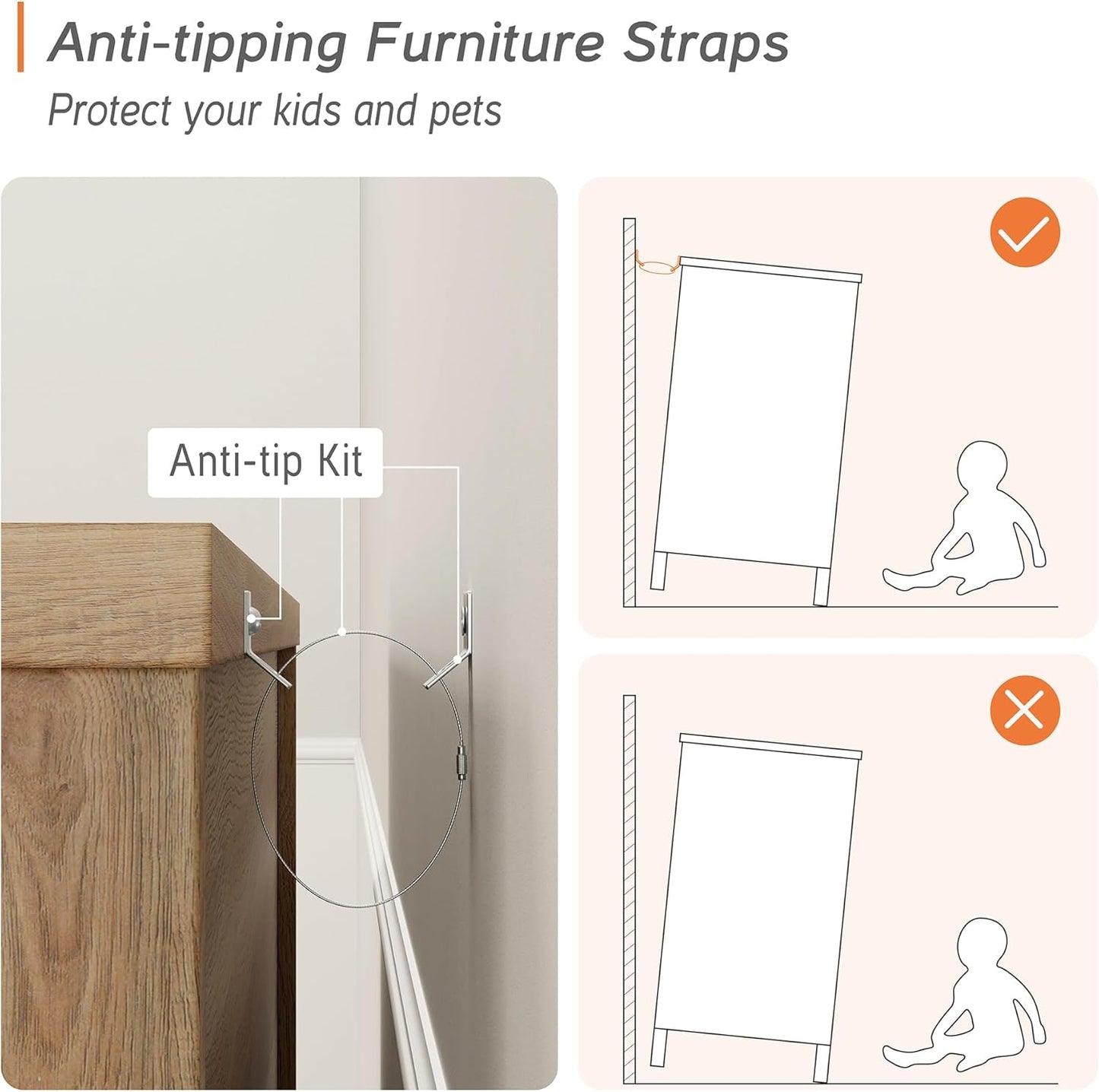 WAMPAT Kids Dresser for Bedroom with 6 Drawers, Oak Baby Dressers with Wide Chest of Drawers, Mid Century Modern Wooden Closet Storage Organizer, Large Wood Dressers for Living Room, Nursery, Hallway