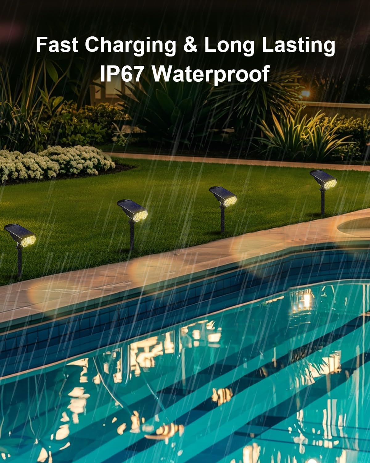 6 Pack Solar Powered Outdoor Spot Lights Outside Waterproof 20 LEDs Landscape Spotlights Dusk to Dawn for House Yard Tree, Plants, Walls, Path, Garden, Statues, Superior Accent Lamp Warm White