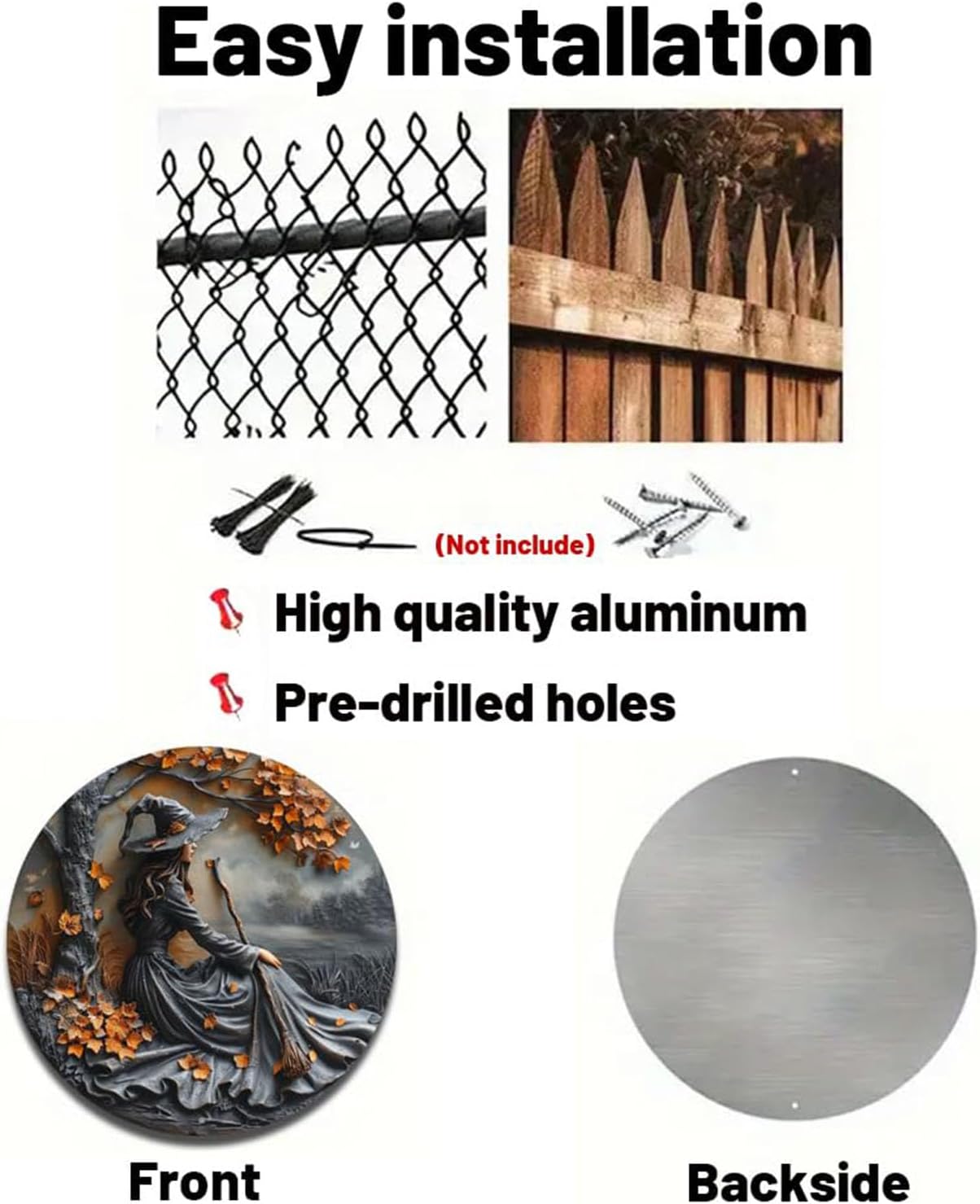 Fanyil/Olygee/Sherum/Shirem/Pubyfun/Glosrity/Libilin/Graddi/Solymody/Gowebs/Goredny/Vianys Witching Hour, Door Way Hanging Decor Halloween, 2D Wooden Round Witches Sign (A+B, 11.8")