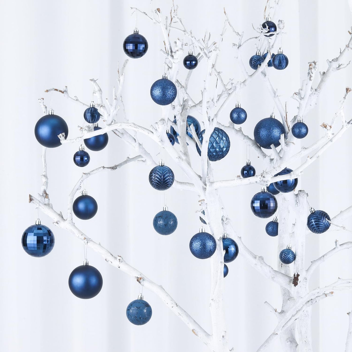 LANGXUN 36pcs Midnight Blue Christmas Tree Decorations Balls, Bolas De Navidad, 2025 Christmas Decor, Indoor Outdoor Shatterproof Christmas Ornaments, Xmars Party Wedding Suppiles