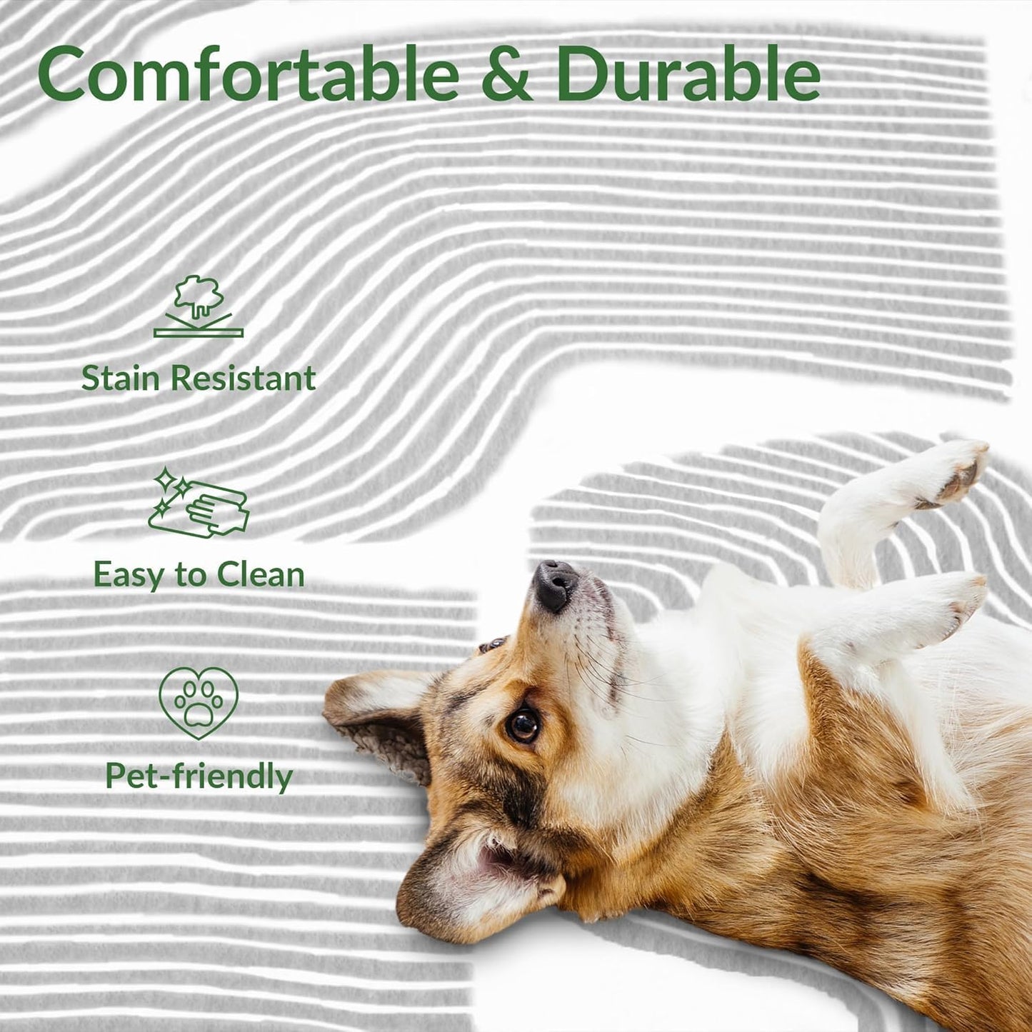 Ultra Soft Area Rug 6x9, Non Slip, Stain Resistant Living Room Rug, Washable Area Rugs for Living Room, Rugs for Bedroom, Modern Abstract Style (Gray, 6x9)