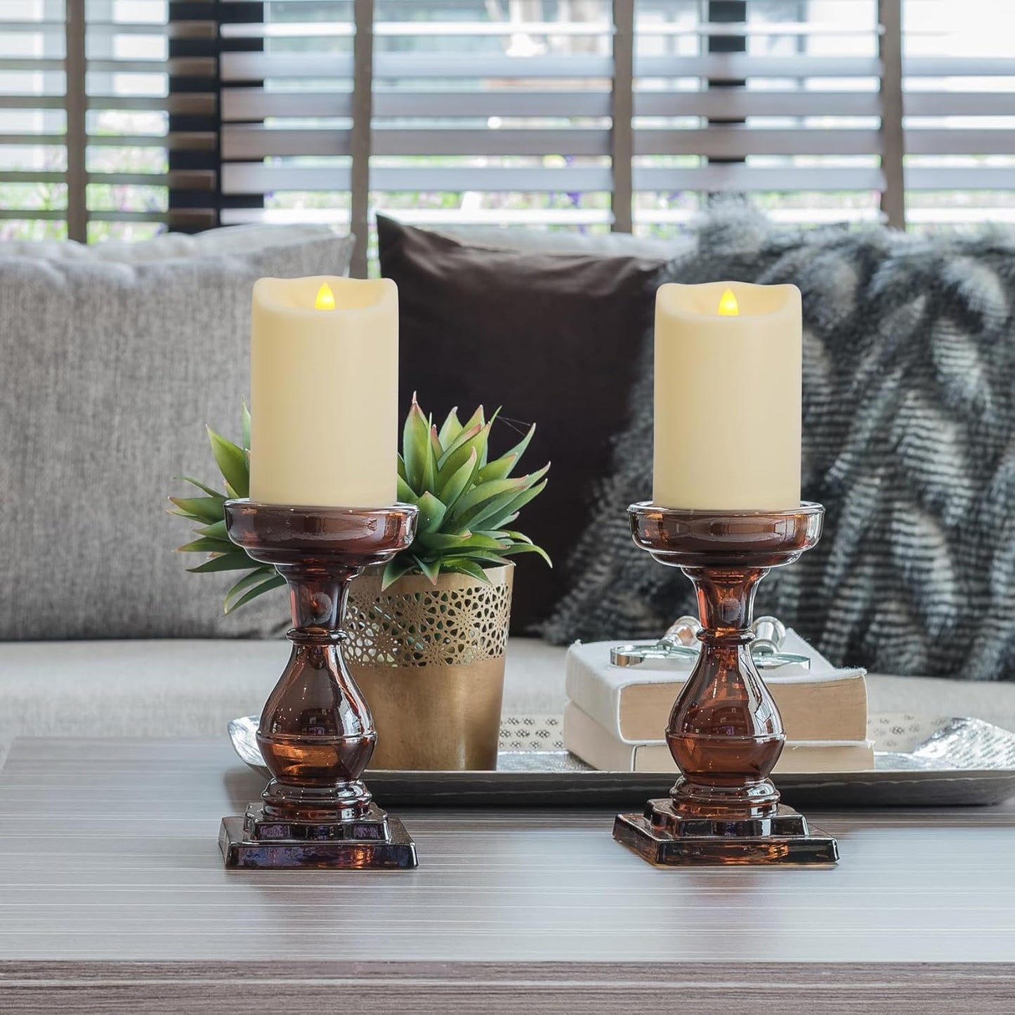 Outdoor Waterproof Flameless Candles with Remote and Timers, 1000 Hours Long Battery Operated LED Pillar Candles, Electric Fake Candles, Ivory Plastic, D3 X H7, 1 Pack