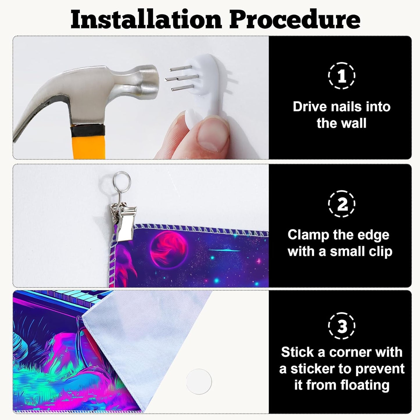 BVBOX Astronaut Space Blacklight Tapestry 79"x59", UV Reactive Astronaut Electronic Piano UFO Galaxy Planet Glow in Dark Music Tapestries, Black Light Neon Upright Poster Wall Hanging Backdrop Decor for Bedroom Living Room