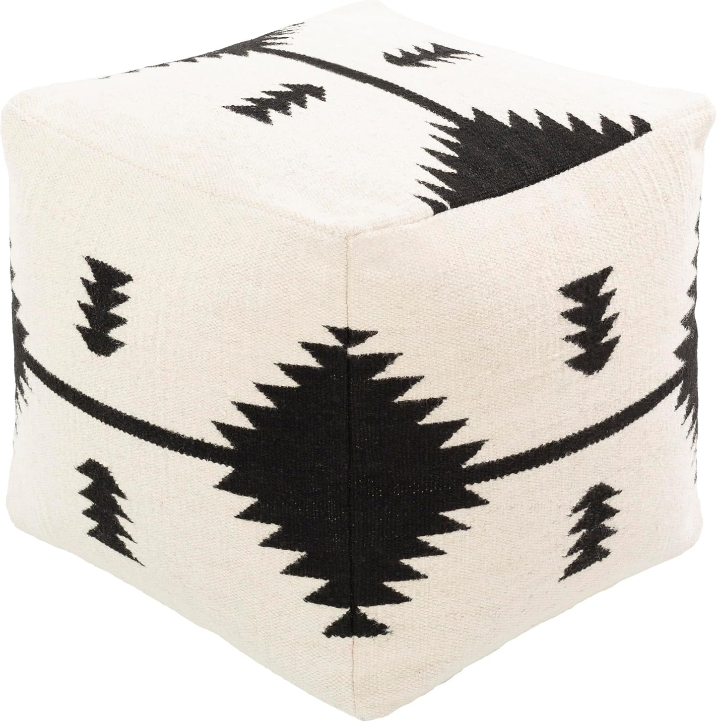 Mark&Day Pouf Ottoman, Leobendorf Rustic Cream Cube Pouf Foot Rest for Living Room, Bedroom and Boho Home Decor (18"x18"x18")