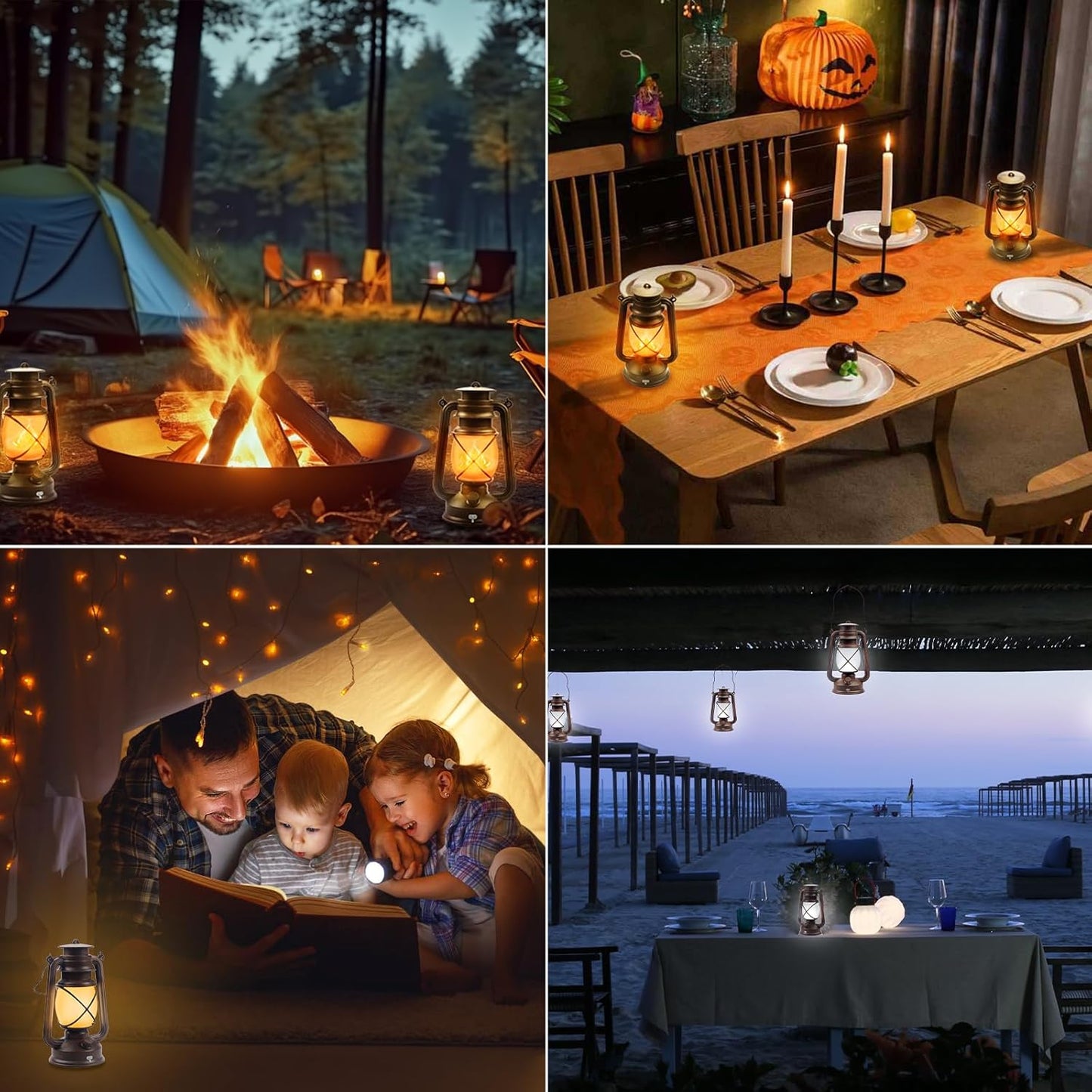 2 Pack Bronze Vintage 4 Modes Light LED Lanterns,Rechargeable Dancing Flame Lanterns Decorative Outdoor&Indoor, Remote Control Waterproof Hanging Lights for Camping,Patio Garden Pathway