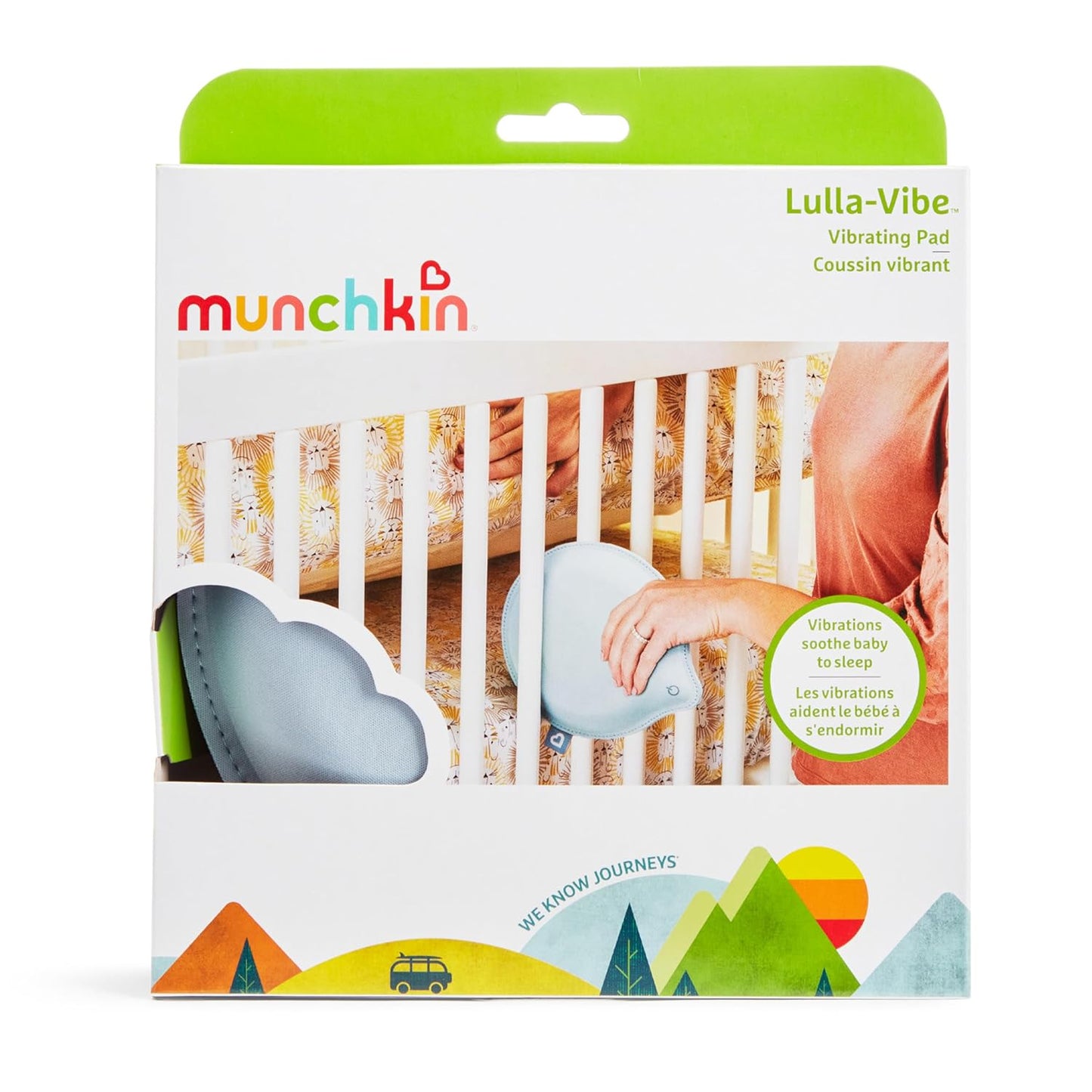 Munchkin Lulla-Vibe Vibrating Pad, Baby Sleep Soother for Crib Mattresses, Bassinets, Strollers, Nap and Sleep Aid for Babies and Infants, Rechargeable, Light Blue