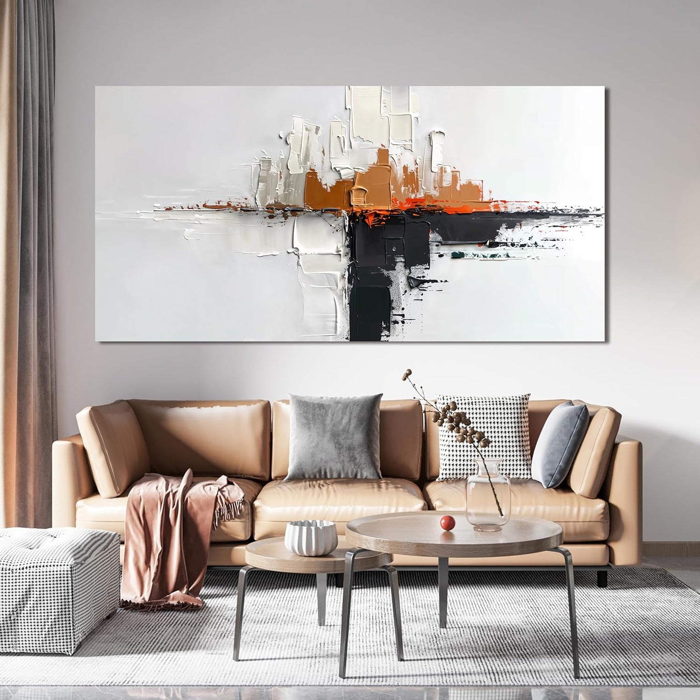 Abstract Large Wall Art Decor Modern Wall Art Pictures for Living Room Abstract Canvas Art Wall Decor Oversized Black and White Wall Art Prints Artwork for Walls Bedroom Office Home Decor 29" X 58"