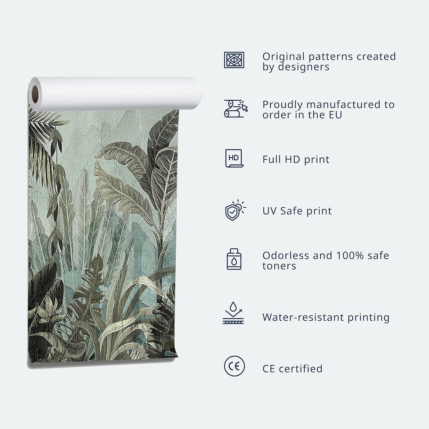 artgeist Premium Wall Mural Nature 177x124 in - XXL Non-Woven Wallpaper Fleece Wall Decor Photo Print Picture Image Design Botanical Plants Jungle Leaves b-B-0594-a-a