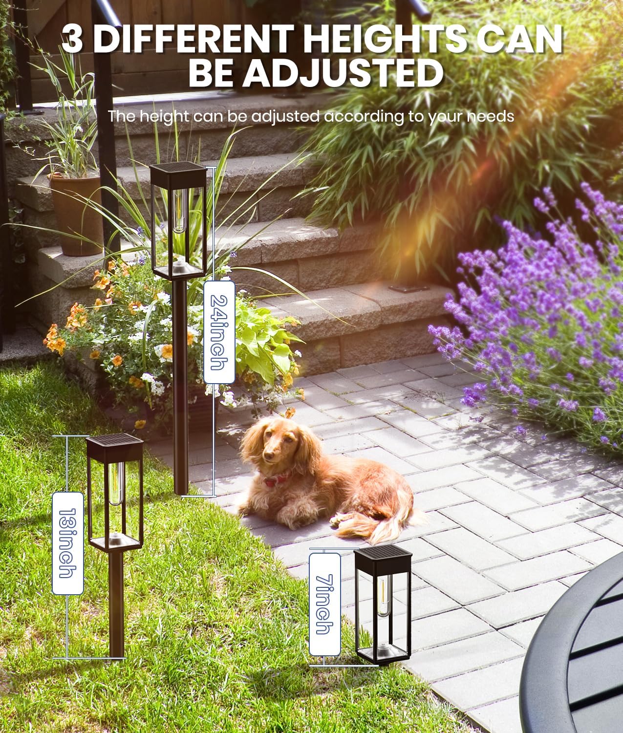 Solar Pathway Lights Outdoor, 2 Pack Solar Garden Lights IP65 Waterproof, Bright Pathway Light Solar Powered for Outside Yard Path Lawn Walkway Driveway Lighting Landscape Decor (Warm White)