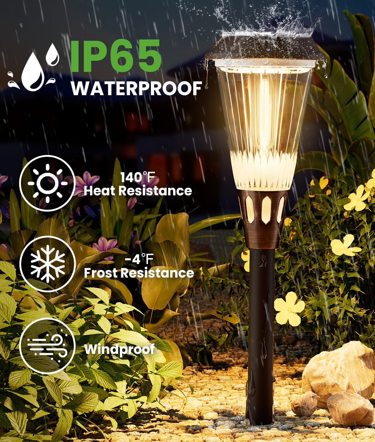 Bright Solar Lights Outdoor 6 Pack, 2-in-1 Warm&Cool Solar Pathway Lights Waterproof IP65, Auto On/Off Outdoor Light for Path Walkway Driveway Lawn