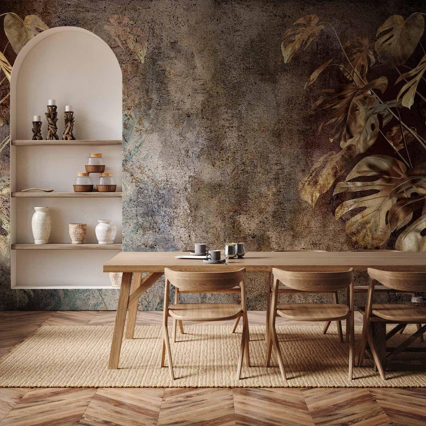 artgeist Wall Mural Monstera 193x138 in - XXL Peel and Stick Self-Adhesive Wallpaper Removable Large Sticker Foil Wall Decor Print Picture Design Nature Botanical Abstract Plants b-C-0859-a-a