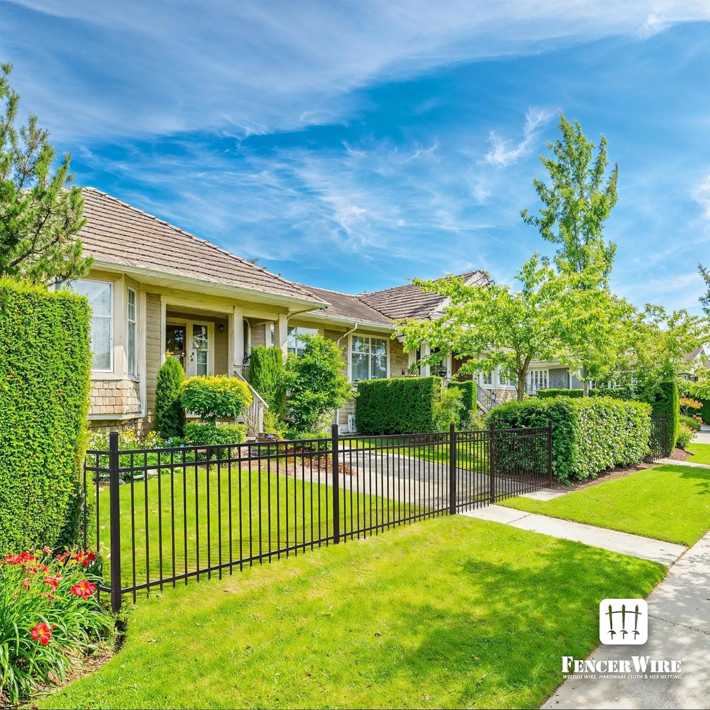 Fencer Wire Heavy Duty Garden Fence Bracket Set, 5 Pieces Metal Steel Connectors for Post and Panel Connection, Accessories of Metal Fencing Border