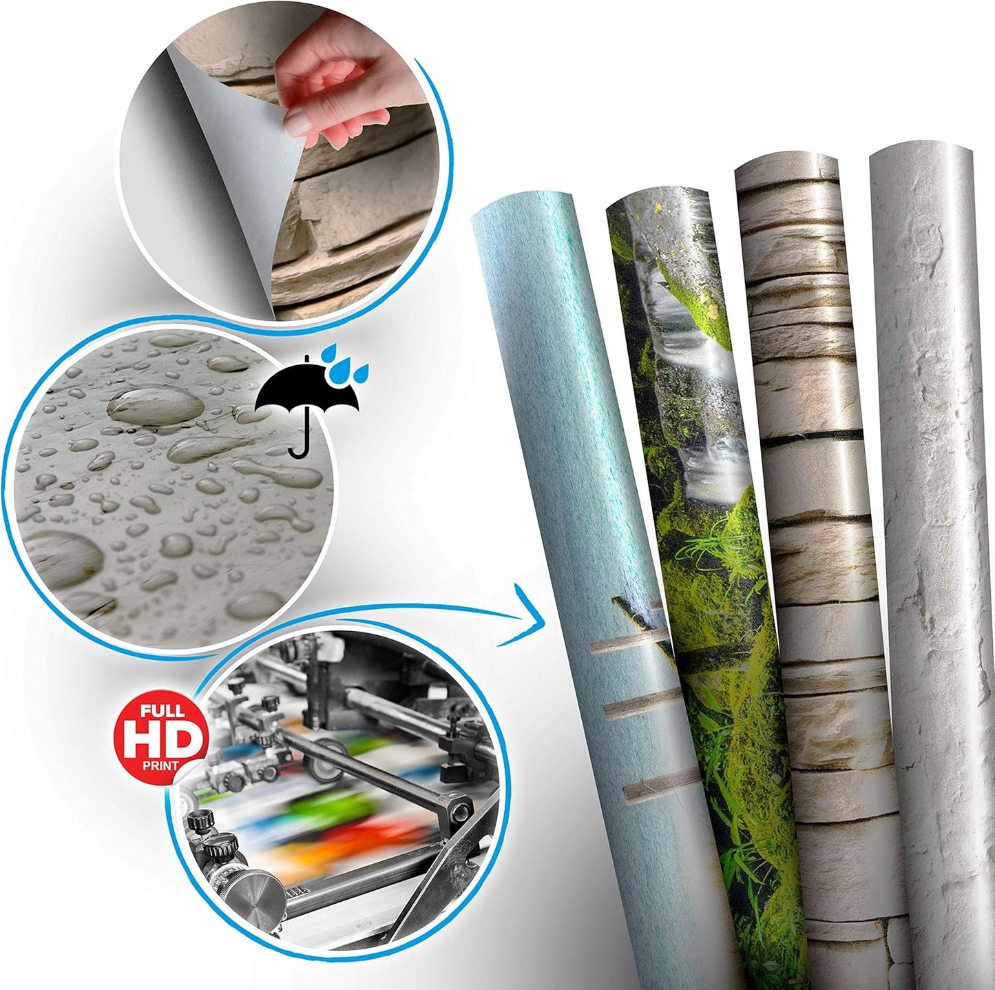 artgeist Wall Mural Hanging Leaves 116x83 in - Peel and Stick Self-Adhesive Wallpaper Removable Large Sticker Foil Wall Decor Print Picture Design Nature Botanical Concrete Orange b-C-10146-a-c