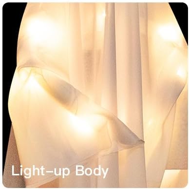 4 Pack Halloween Hanging Ghosts, 27.5 Inch with Light Up Ghost Kit for Indoor Outside Ornaments, Spooky Yard Tree Halloween Decorations Outdoor, Party Décor