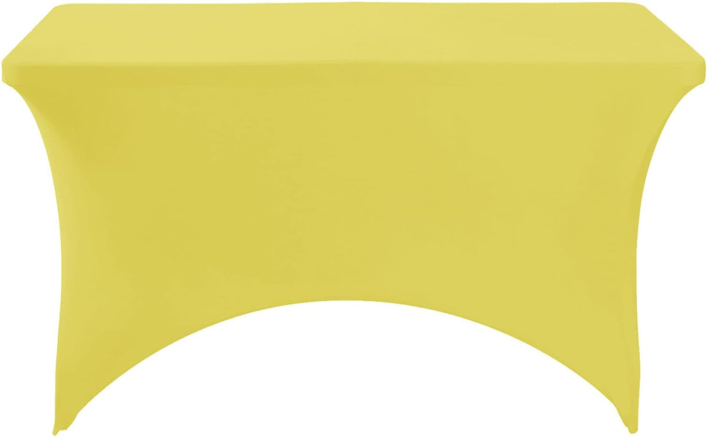 Spandex Table Cover for 4FT Table Universal Fitted Stretch Tablecloth for Party, Banquet, Wedding and Events-Yellow