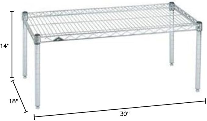 Omega Products Corporation 18" Deep x 30" Wide x 14" High Chrome Stationary Dunnage Rack