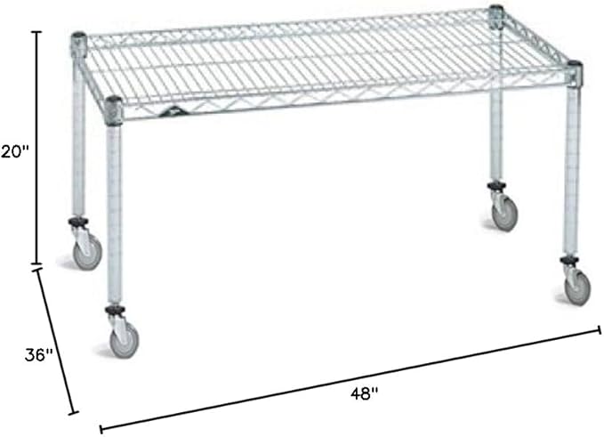 Omega Products Corporation 36" Deep x 48" Wide x 20" High Chrome Mobile Dunnage Rack