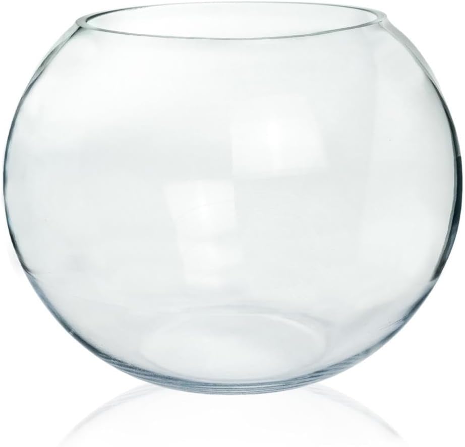 Craft And Party, Glass Bubble Bowl, 4.5" Height x 6" Width Glass Fish Bowl Vase, Bubble Bowl vase for Terrarium, Flower vase Centerpiece