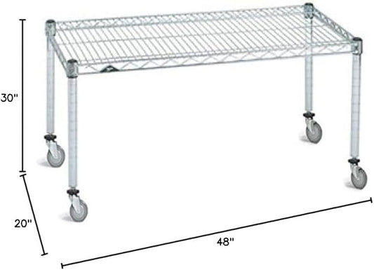 Omega Products Corporation 30" Deep x 48" Wide x 20" High Chrome Mobile Dunnage Rack