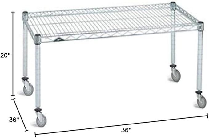 Omega Products Corporation 36" Deep x 36" Wide x 20" High Chrome Mobile Dunnage Rack