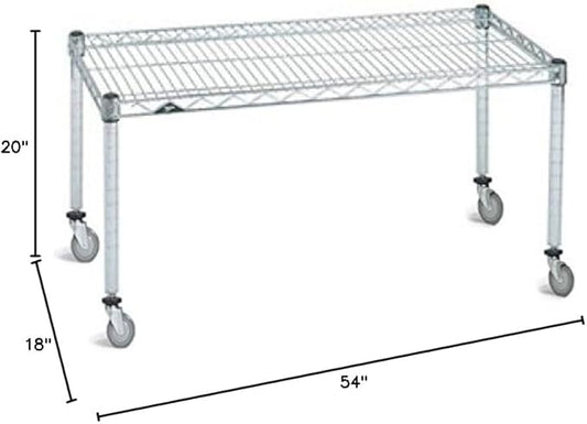 Omega Products Corporation 18" Deep x 54" Wide x 20" High Chrome Mobile Dunnage Rack