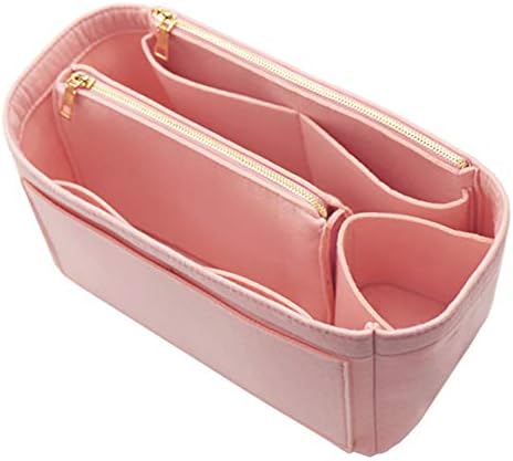 LEXSION Felt Purse Bag Organizer Insert with zipper Bag Tote Shaper Fit Speedy Neverful PM MM