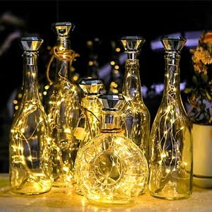 Upgraded 12 Pack Diamond Solar Wine Bottle Lights, 20 LEDs Waterproof Copper Light, Bottle Light Fairy Cork String Lights for Yard Patio Decor, DIY Birthday Gift for Mom Grandma Friend(Warm White)