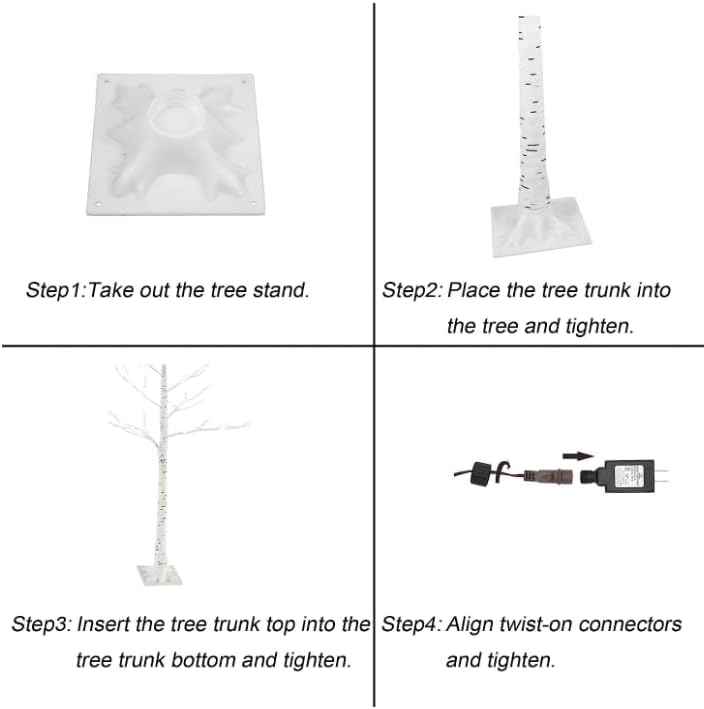 Twinkle Star Lighted Birch Tree for Home Wedding Festival Party Christmas Decoration (4 ft)