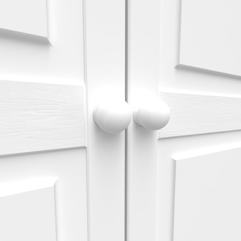 Pantry Cabinet Storage Cabinet with 2 Doors Solid Wood - Adjustable Shelves for Kitchen, Dining Room, or Utility Room Organization