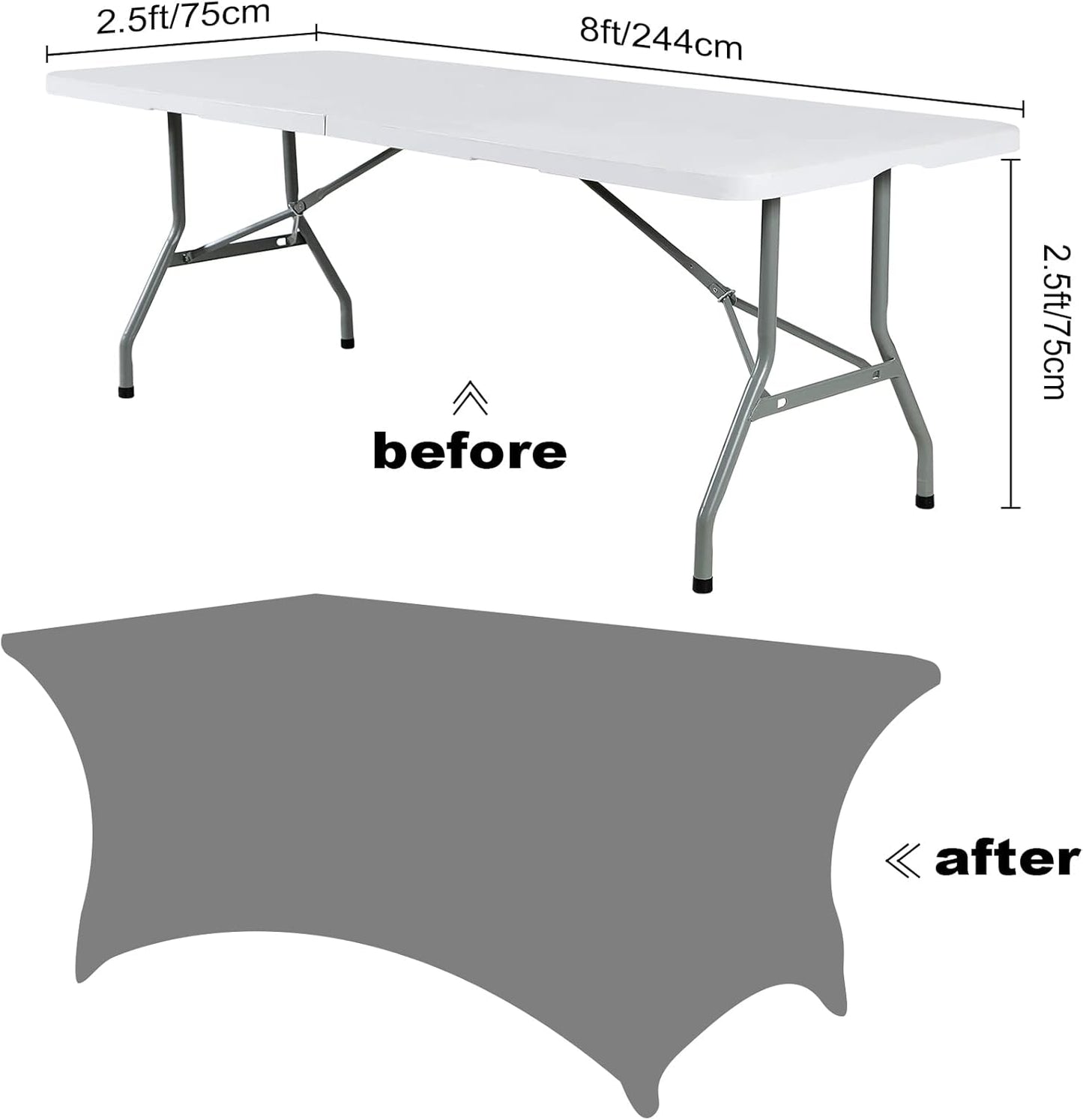 SuperO 2Pack Waterproof Spandex Table Cover for 4FT Table Universal Fitted Stretch Tablecloth for Party, Banquet, Wedding and Events-Pink