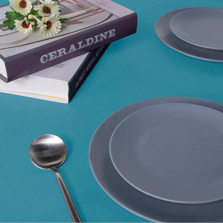 sancua Rectangle Tablecloth - 70 x 120 Inch - Stain and Wrinkle Resistant Washable Polyester Table Cloth, Decorative Fabric Table Cover for Dining Tables, Buffet Parties and Camping, Teal