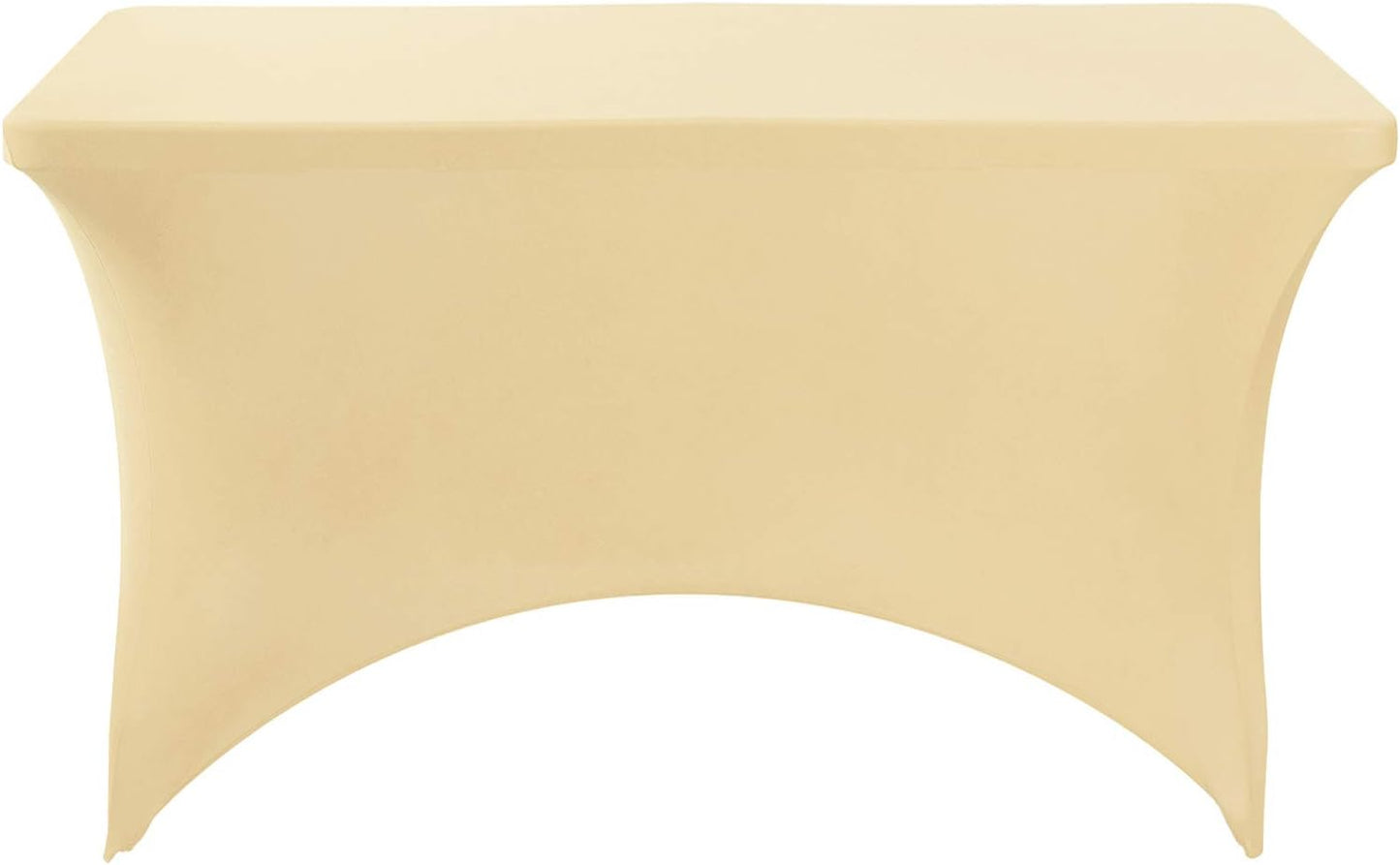 Spandex Table Cover for 4FT or 6ft or 8ft Table Universal Fitted Stretch Tablecloth for Party, Banquet, Wedding and Events-Champagne