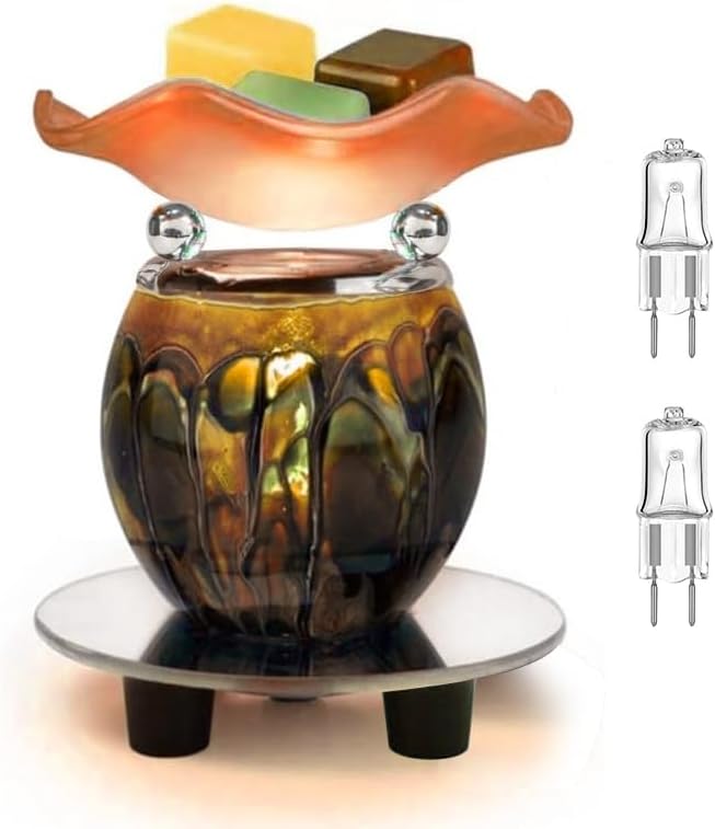 HUNANBANG Electric Oil Melt Warmer Electric Wax Melt Warmer Wax Melter Fragrance Oil Warmer Burner(LW Orange 2)