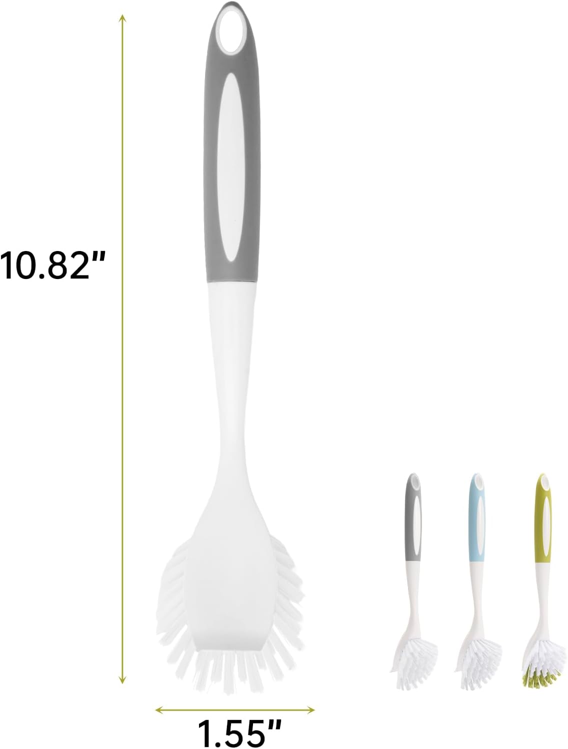 Dish Brush Scrub Brush with Handle - 3 Pack Stiff Bristles Dish Scrubber for Cleaning Pots,Pans,Dishes & Kitchen Sink - Hard Bristles,No Residue