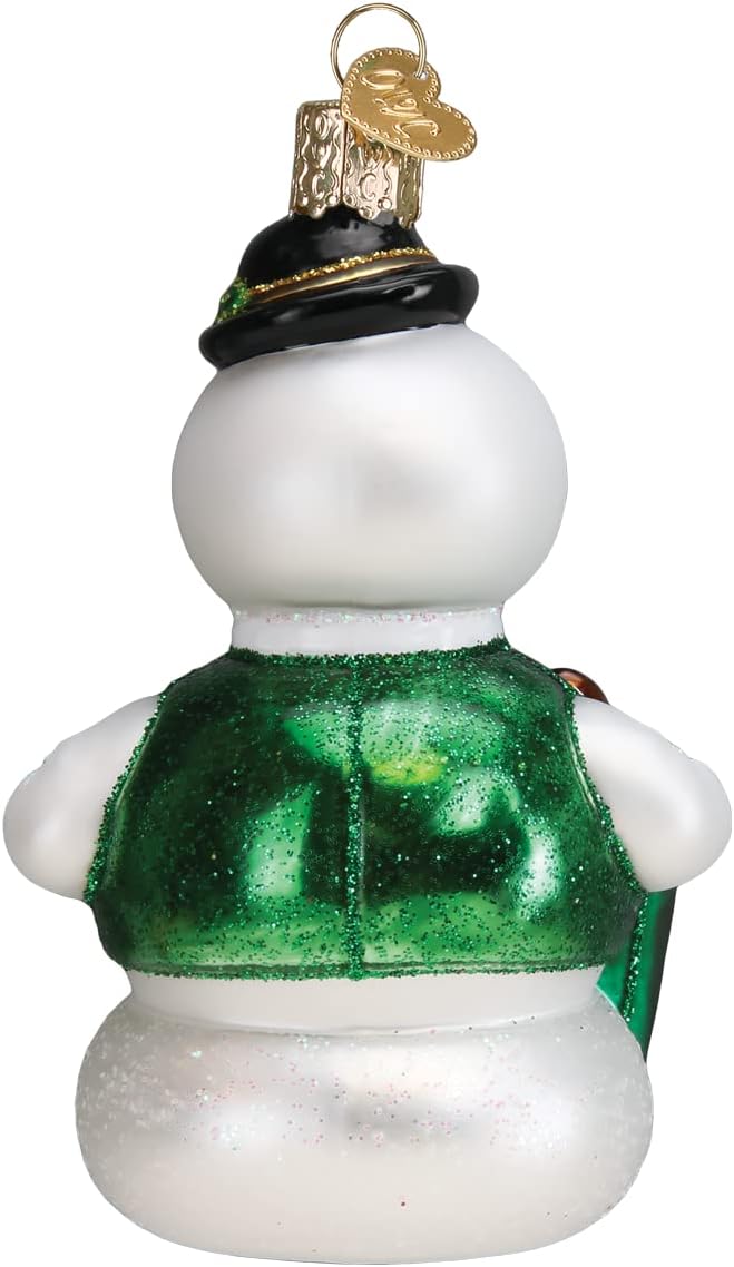 Old World Christmas Sam The Snowman Glass Blown Ornament for Christmas Tree